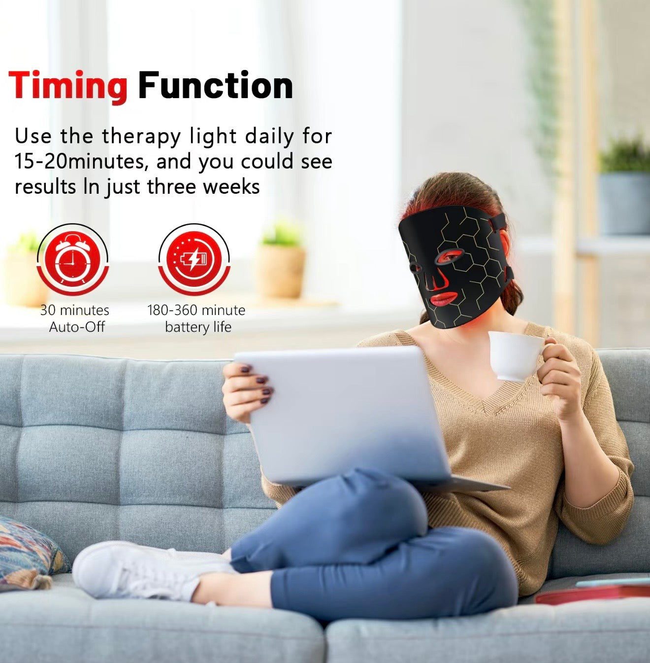 Red Light Therapy Face Mask