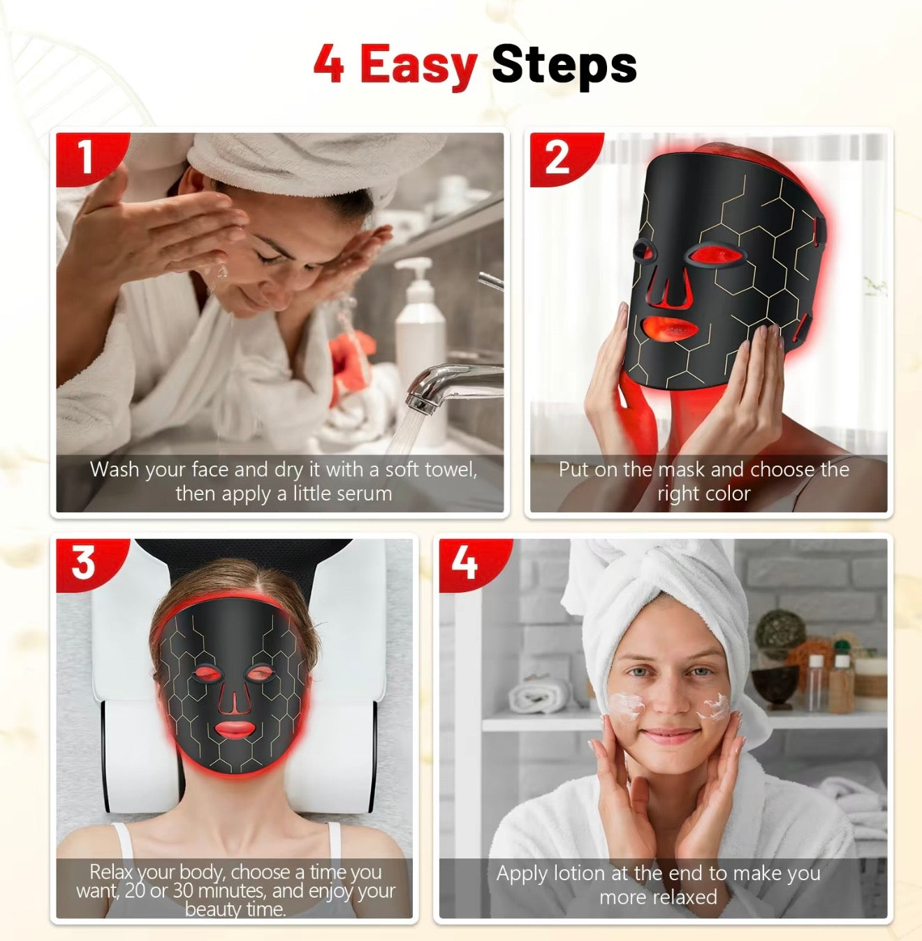 Red Light Therapy Face Mask